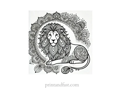 mandala coloring page lion