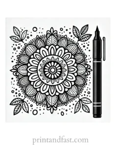 mandala coloring page marker