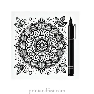 mandala coloring page marker