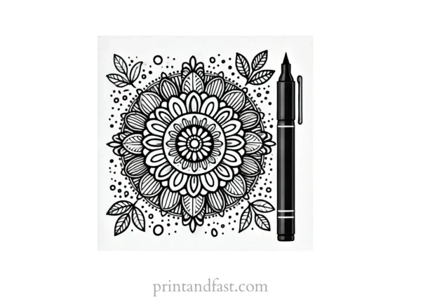 mandala coloring page marker