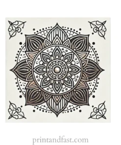 mandala coloring page metallic