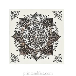 mandala coloring page metallic