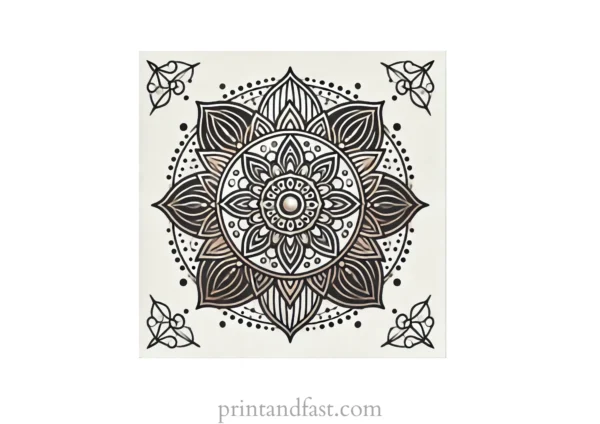 mandala coloring page metallic