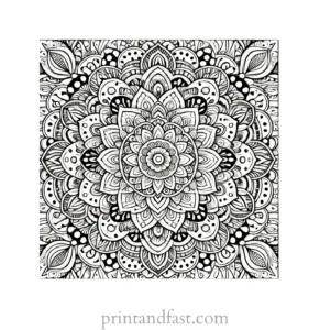 mandala coloring page mindfulness