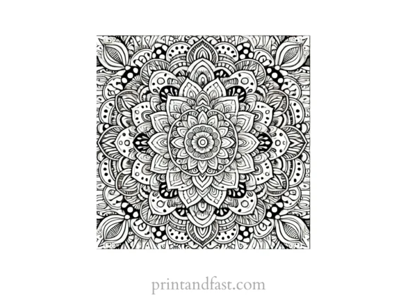 mandala coloring page mindfulness