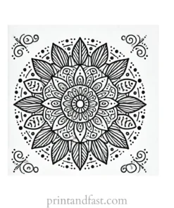 mandala coloring page minimal