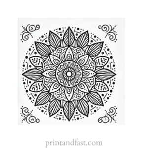 mandala coloring page minimal