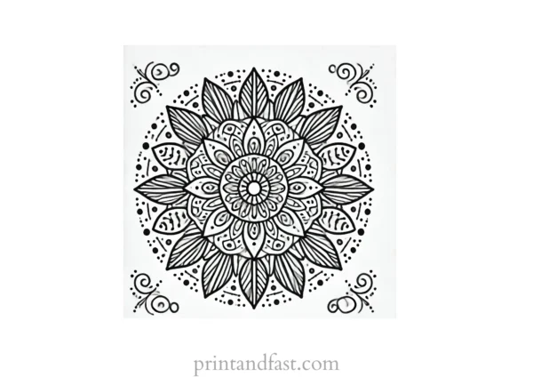 mandala coloring page minimal