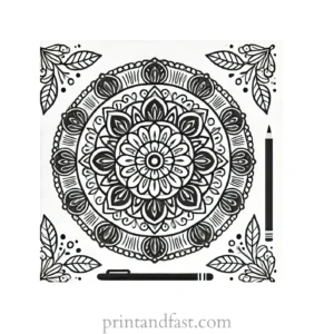 mandala coloring page minimal25