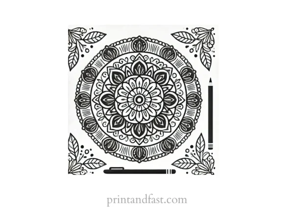 mandala coloring page minimal25