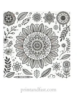 mandala coloring page minimal46