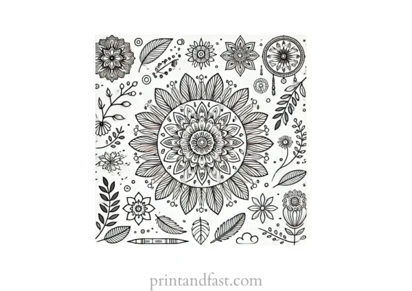 mandala coloring page minimal46