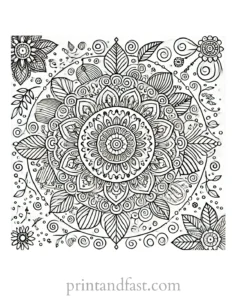 mandala coloring page minimal48