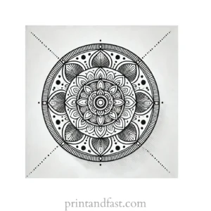 mandala coloring page modern