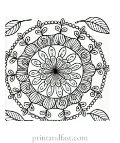 mandala coloring page nature