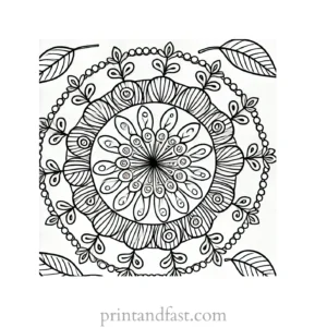 mandala coloring page nature