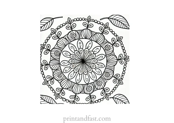 mandala coloring page nature