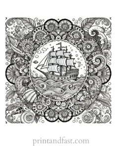 mandala coloring page ocean