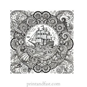 mandala coloring page ocean