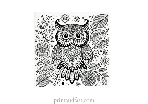 mandala coloring page owl