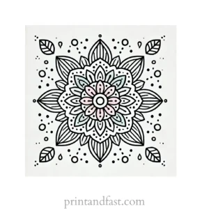 mandala coloring page pastel