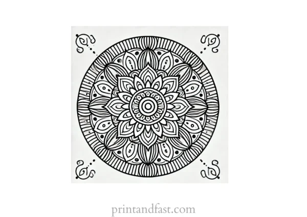 mandala coloring page pattern