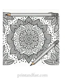 mandala coloring page pencil