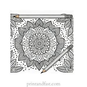 mandala coloring page pencil