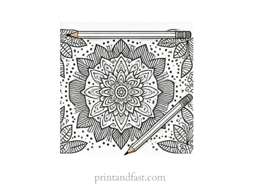 mandala coloring page pencil