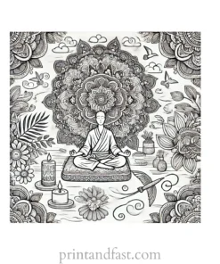 mandala coloring page relaxation