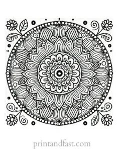 mandala coloring page simple