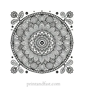 mandala coloring page simple