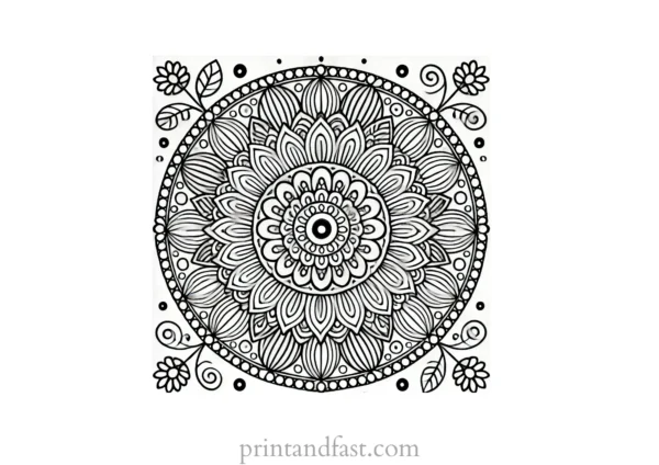 mandala coloring page simple