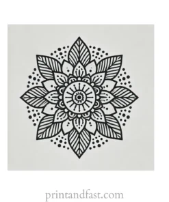 mandala coloring page simple design