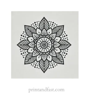 mandala coloring page simple design