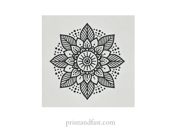 mandala coloring page simple design