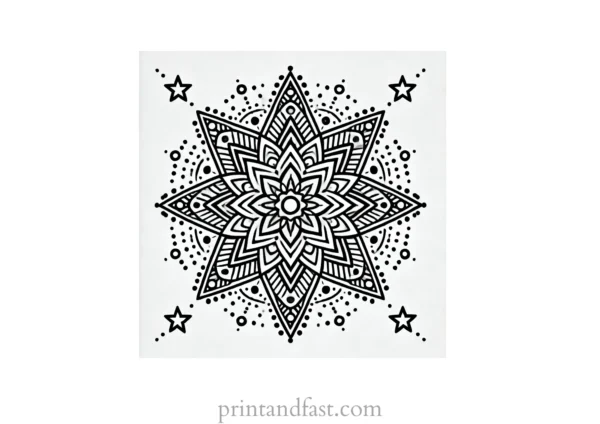 mandala coloring page star