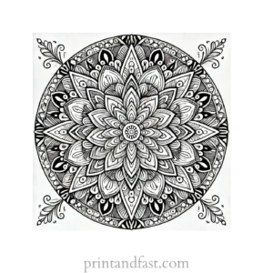 mandala coloring page stress relief