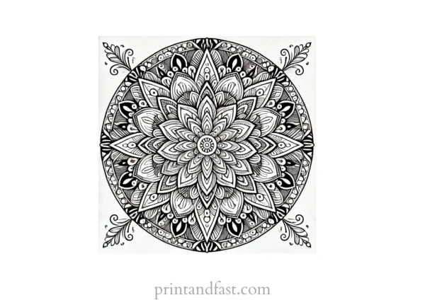 mandala coloring page stress relief