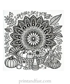 mandala coloring page thanksgiving