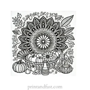 mandala coloring page thanksgiving