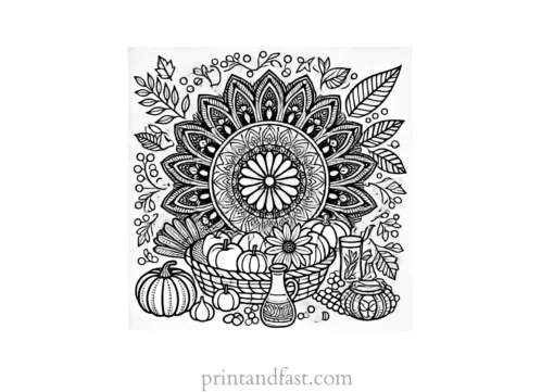 mandala coloring page thanksgiving