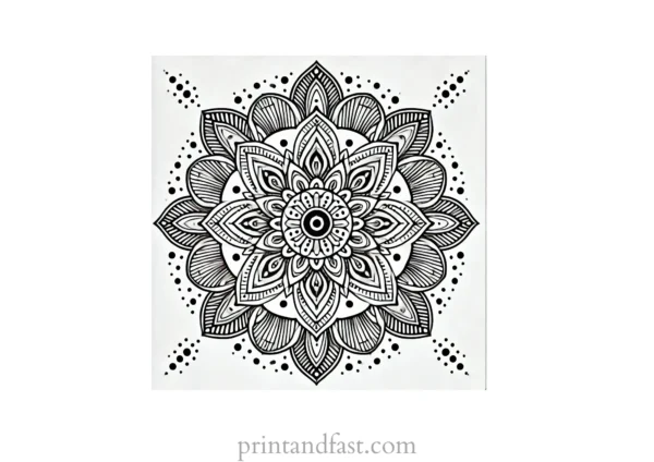 mandala coloring page trendy