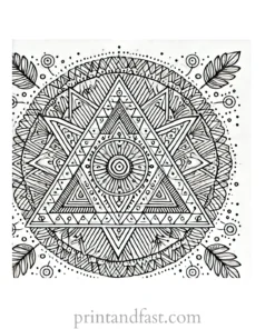 mandala coloring page triangle