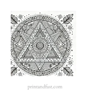 mandala coloring page triangle