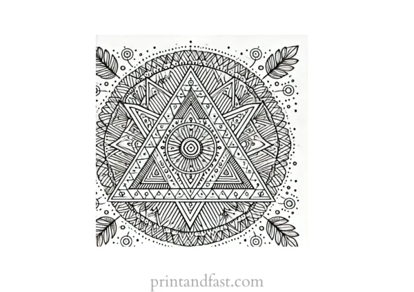 mandala coloring page triangle