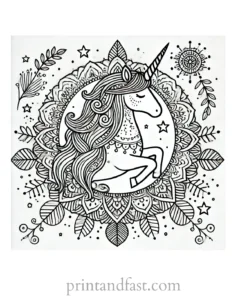 mandala coloring page unicorn