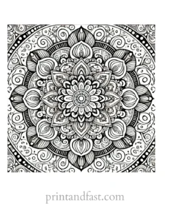 mandala coloring page unique