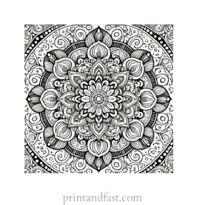 mandala coloring page unique