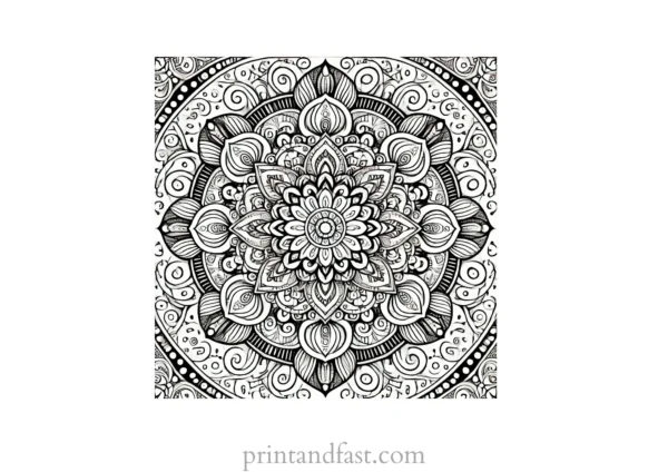 mandala coloring page unique